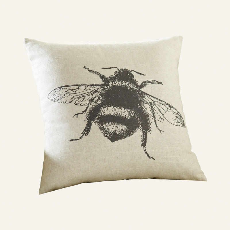  Pen-and-Ink Bee 18" Pillow Cover