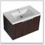 Meuble-lavabo 72 po à fermeture en douceur avec lavabo et petites tablettes de rangement