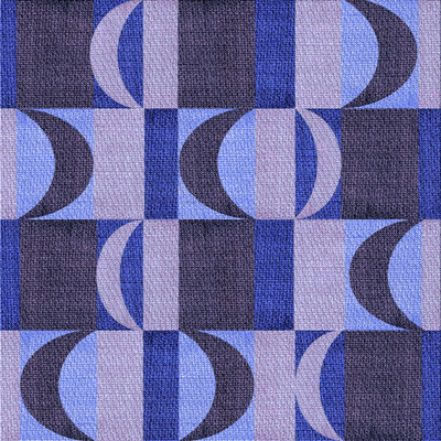 Tapis bleu Jonathan en laine à motif géométrique
