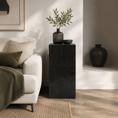 Wood-Look Square-Column MGO End Table(Set of 1)