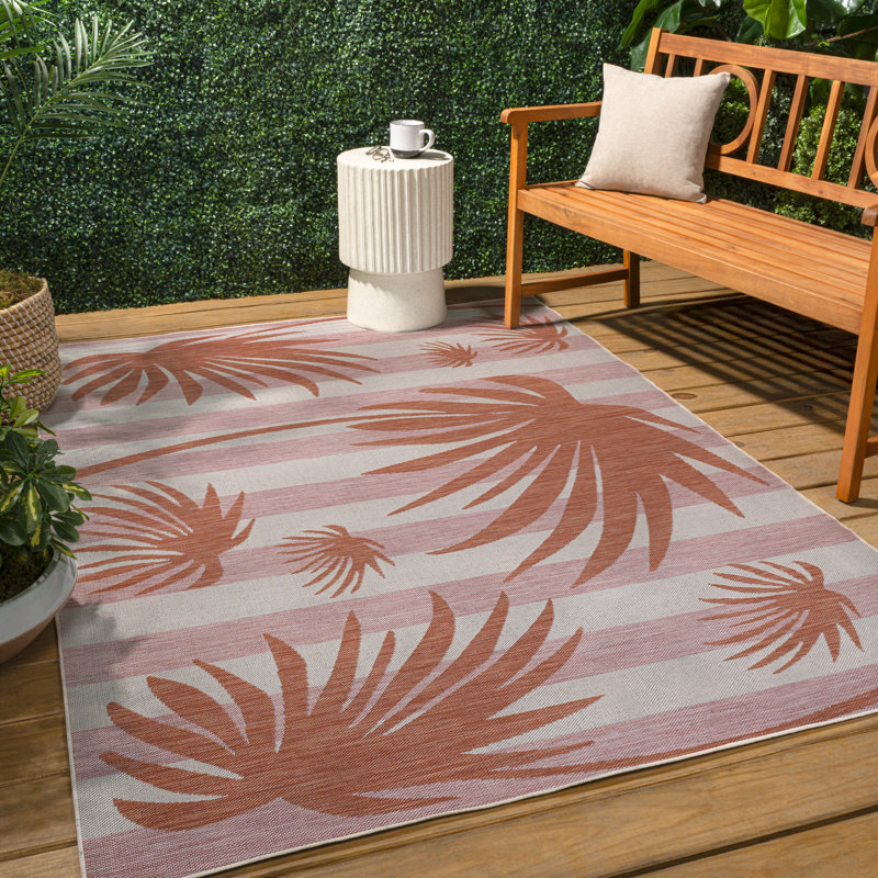 Tapis intérieur / extérieur rose / crème Conswello, Rectangle 4pi x 6 pi