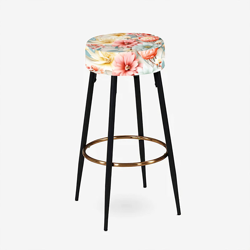 Ensemble de 2 tabourets de bar pastel à motif bohémien