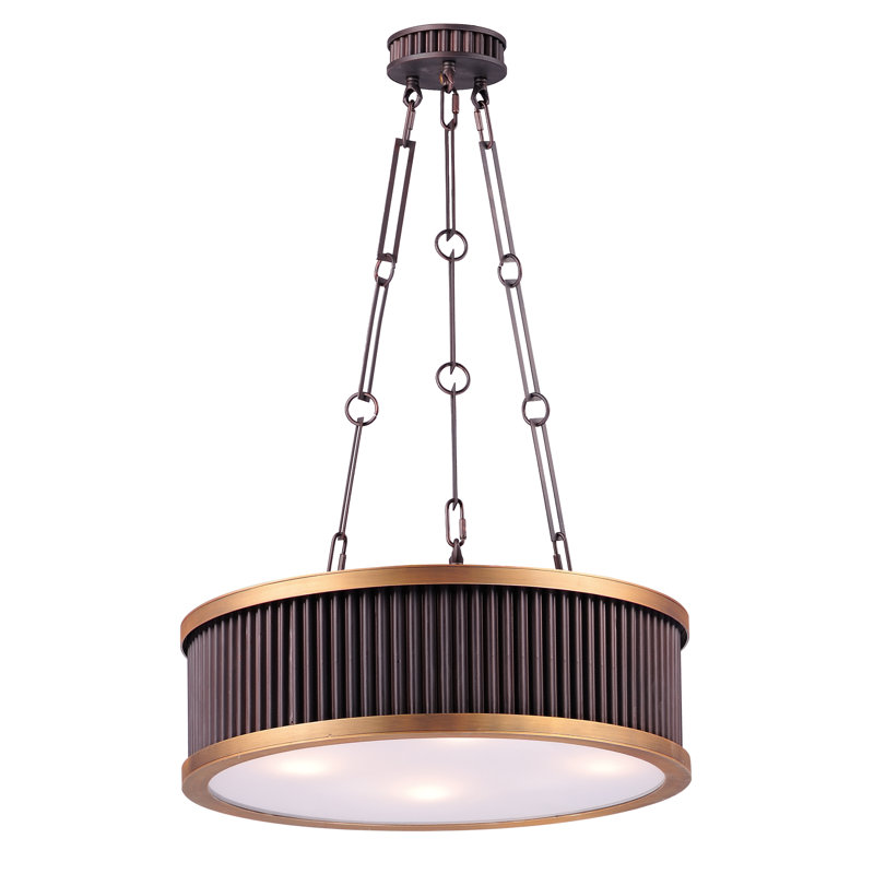 Lustre tambour 3 lumières Langton, Bronze huilé / laiton bruni