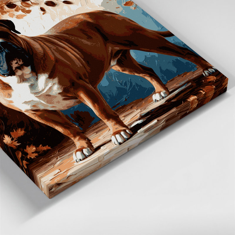 «Dogs Bullmastiff», art mural sur toile noire, H 11 po x l 14 po