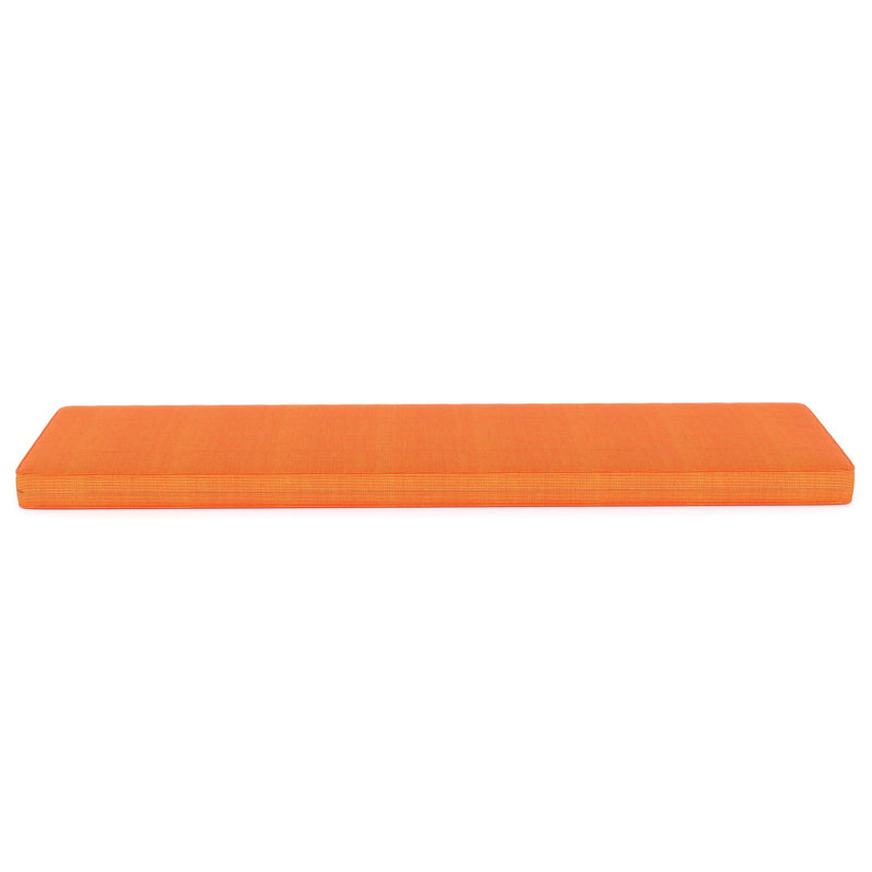 Indoor/Outdoor Sunbrella® Seat Cushion, Sunbrella Upholstery Tangerine Sunbrella® Canvas, 65" W x 18" D