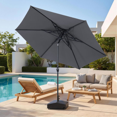 Parasol de terrasse de 3 m avec base en forme de pieuvre incluse