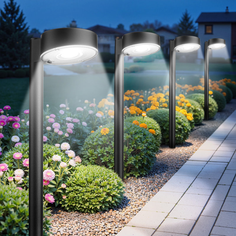 Éclairage solaire de sentier extérieur, 12 lumières solaires à DEL plus lumineuses et imperméables, éclairage de chemin moderne jusqu'à 12 heures pour allée de jardin, allée, blanc froid