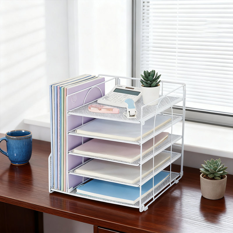 Metal Desk Organiser, White