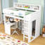 Lit mezzanine simple avec tablettes et garde-robe-764216486