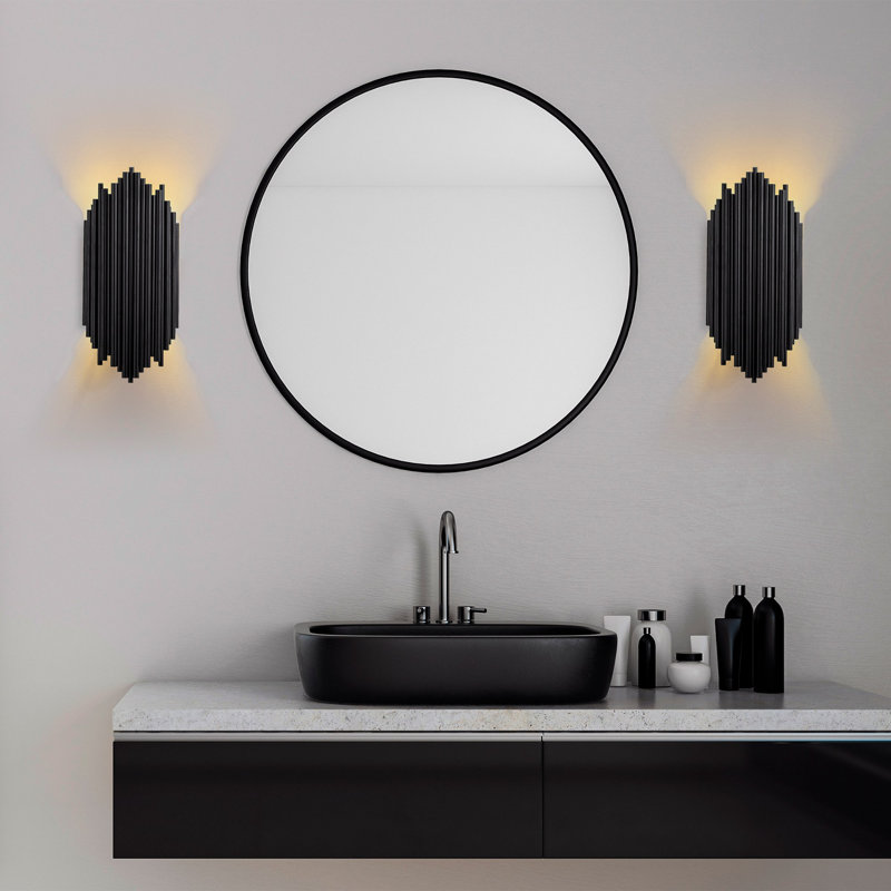 Chinwike Elegant Black Wall Lamp, Metal Body, 7.1 x 15.7 x 3.1 Inches | E14 Socket, Max 40W | IP20 Rated, Modern Design for Living Room, Bedroom or Hallway | Stylish Lighting Fixture for Contemporary Spaces