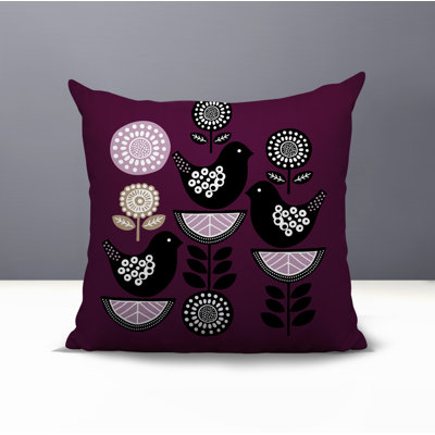 Lina Bird Reversible Indoor/Outdoor Square Pillow