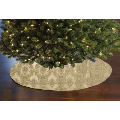 Jupe d'arbre de Noël damassé