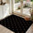 Gold Veil Black Art Geometric Abstract Backdrop Circle Creative Decor Machine Washable Indoor Area Rug-129431574