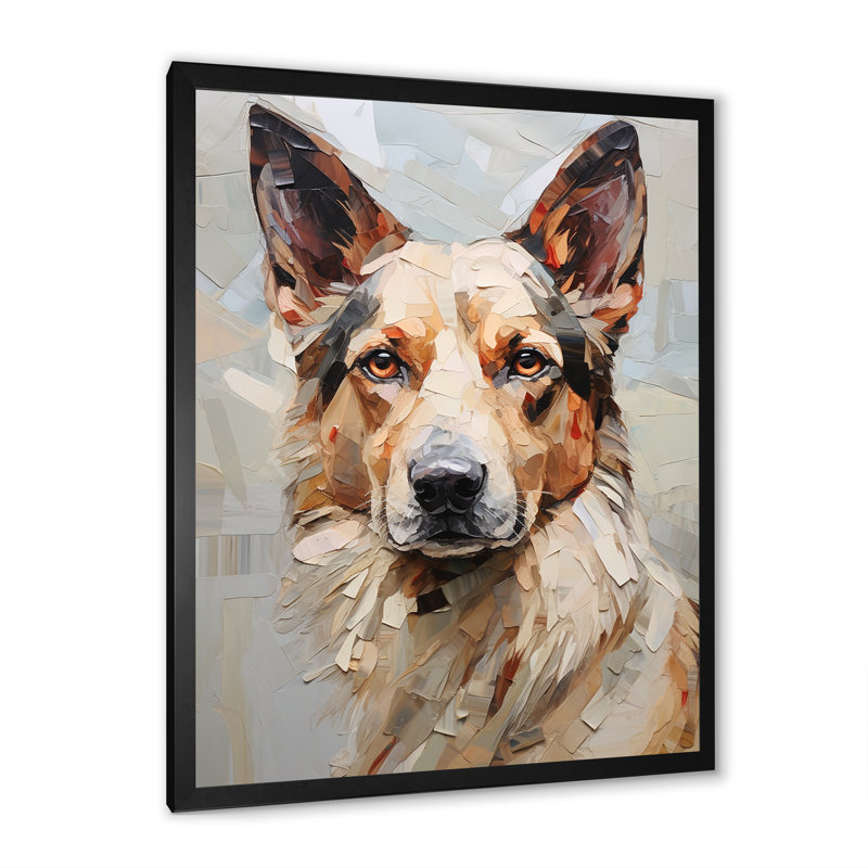 «Sheperds Watchful Gaze Portrait I», reproduction sur toile, Cadre simple noir, H 40 po x l 30 po x P 1,5 po