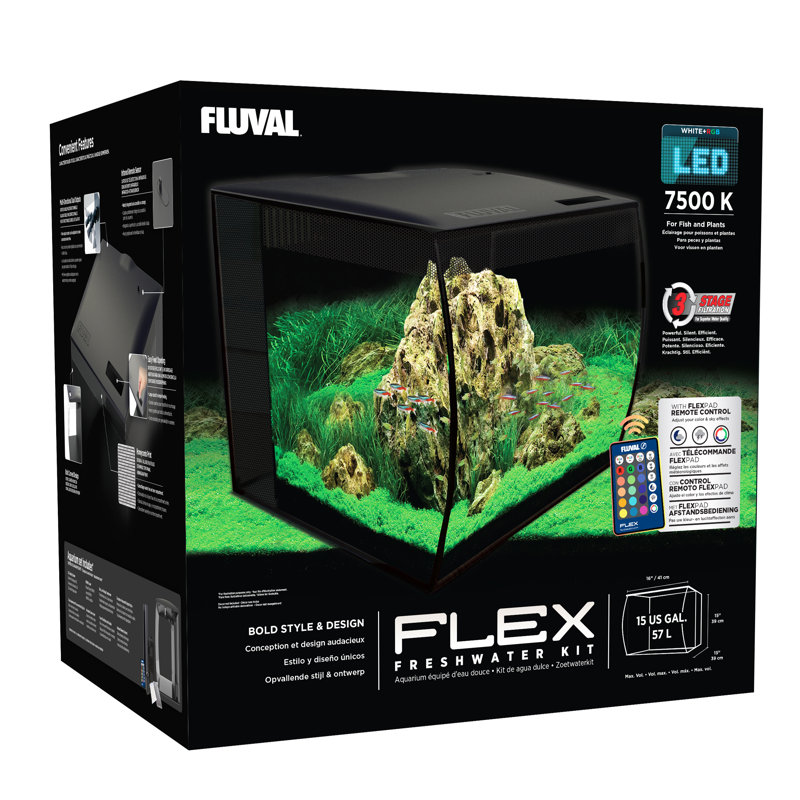 Fluval Flex 15 Aquarium Kit, Black