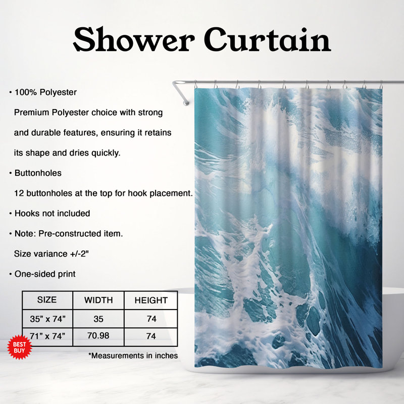 Lakedia Shower Curtain, 74"H x 71"W