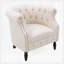 Fauteuil club en tissu avec garniture cloutée, dossier capitonné-2096409652