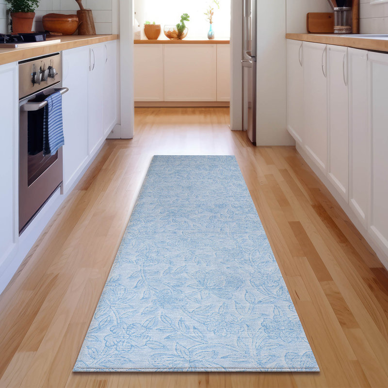 Premium Machine Washable Prisco Sky Rug, Runner 2'3" x 7'6"