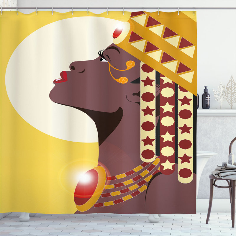 Shower Curtain with Hooks Included, 70" H x 69" W
