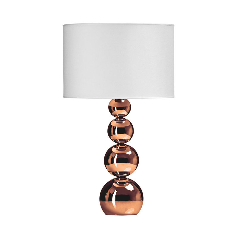 Kayli Metal Table Lamp, Copper, White