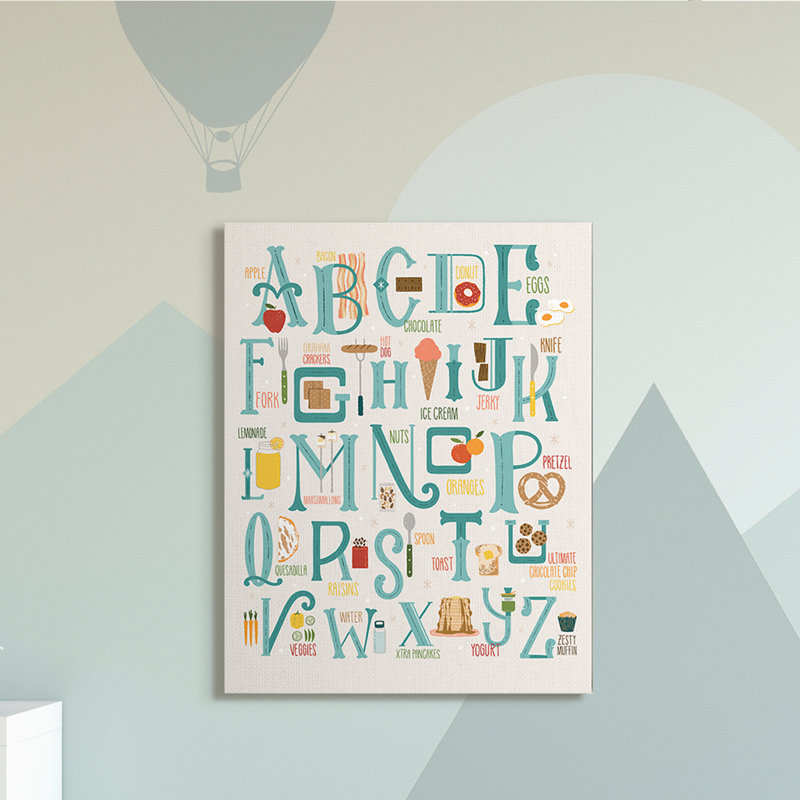 Graball - Alphabet des aliments, Toile tendue, H 48 po x l 36 po x P 1,5 po