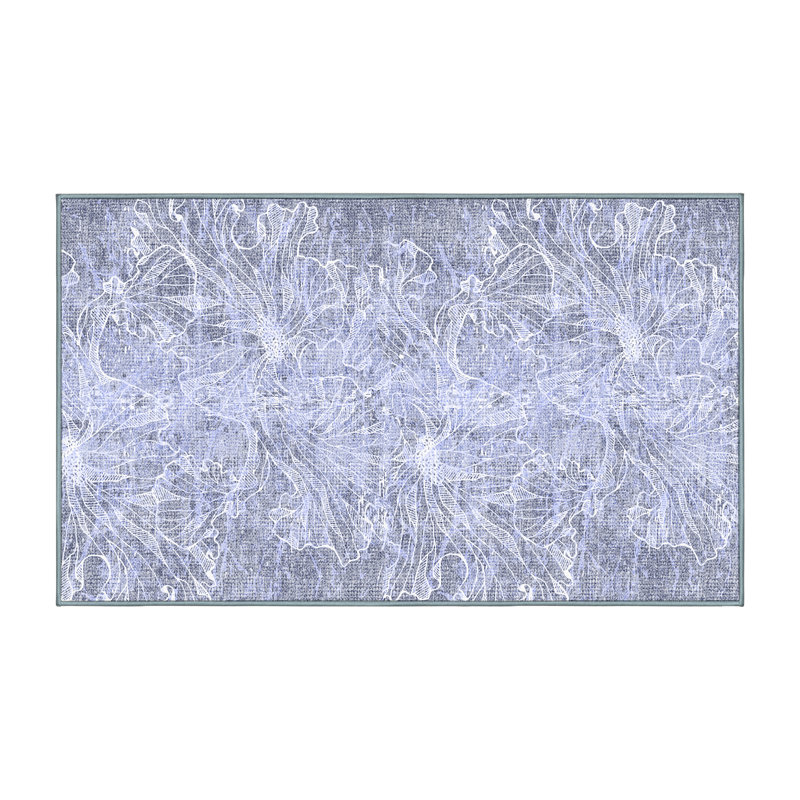 Marcion Hand Loomed Washable Floral Indoor Rug, Rectangle 4' x 6'