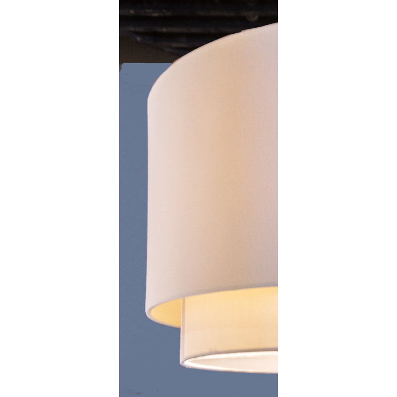 Luminaire suspendu cylindrique de conception unique à 3 lumières Khyrie, Ivoire