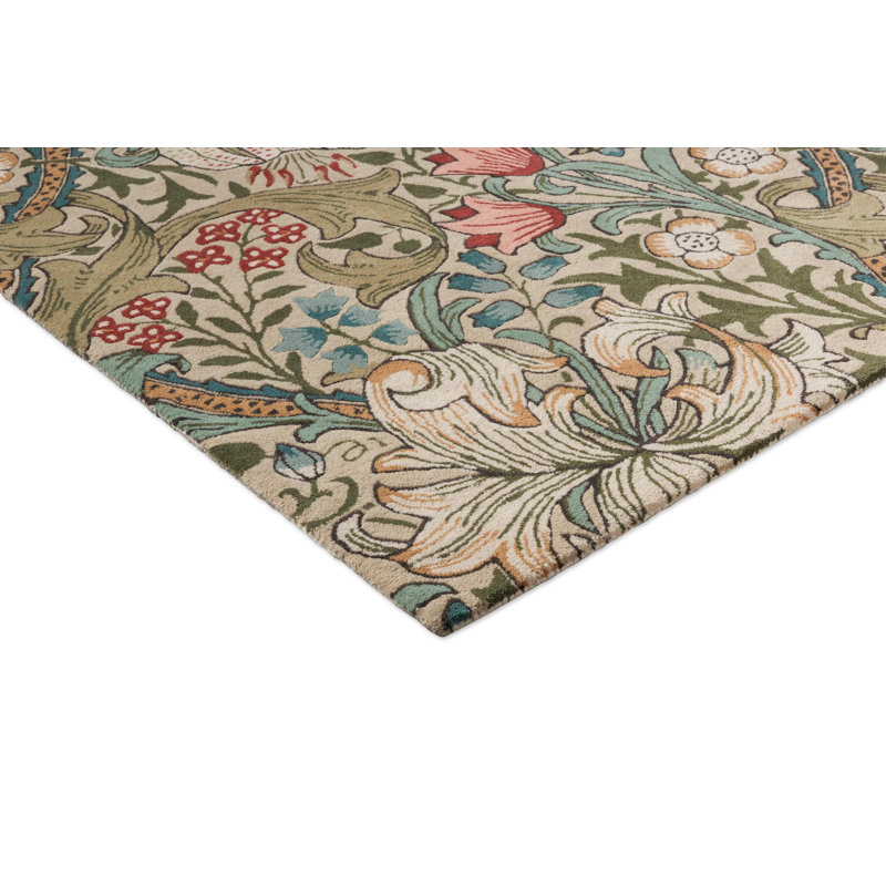 Handmade Wool Floral Area Rug, Rectangle 8'2" x 11'6"