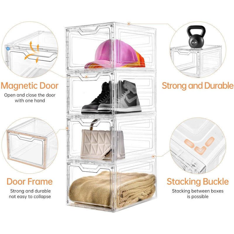 Rebrilliant 6-pack Clear Stackable Storage Bins With Lids & Magnetic ...