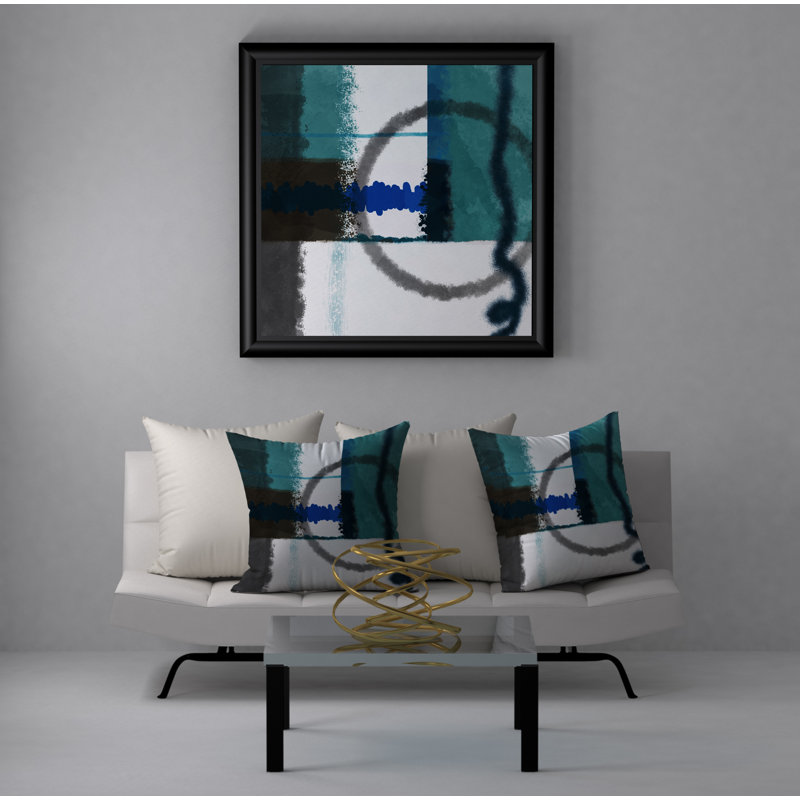 Abstract Throw Pillow, 18" H x 18" W