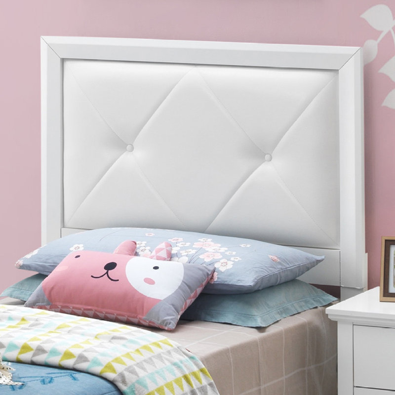 Upholstedred Bed Frame With Headboard, Twin, White