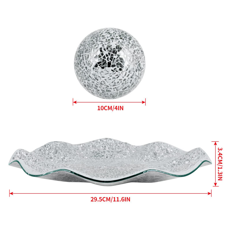 Ensemble de bols et boules de centre de table, Argent argent