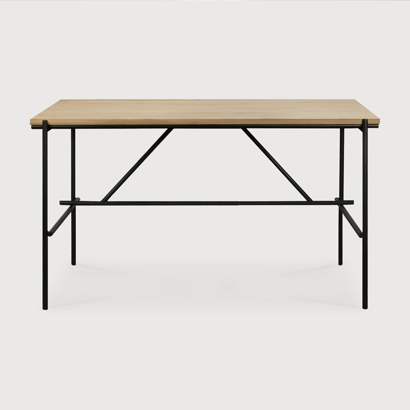 Oscar Solid Wood Writing Desk, 29.9" H x 55.1" W x 26.6"D, Oak