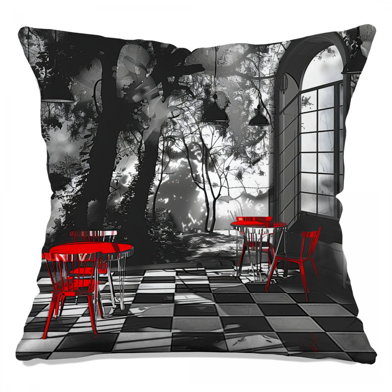 Coussin décoratif café, coussins décoratifs double face, 16 po x 16 po