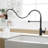 Blackened Stainless Steel Kitchen Faucet With Pull Out Spray And Long-Lasting Single Handle 360 Rotatable Black Easy-Operate-90045737