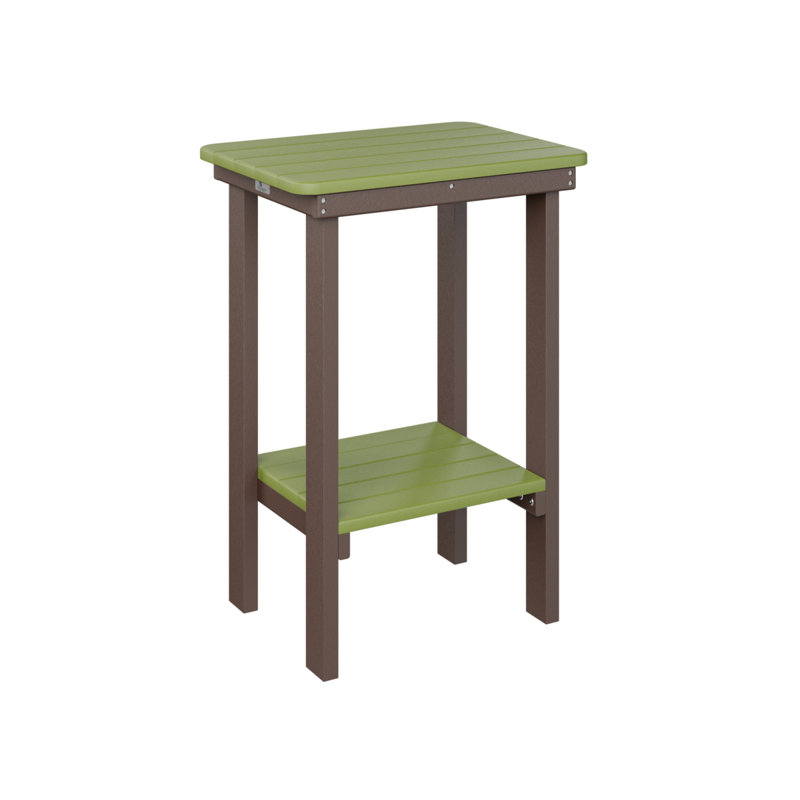 Berlin Gardens Rectangular End Counter Table, Kiwi Green, Chocolate Brown