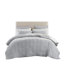 Ensemble de courtepointe 3 pièces en coton brodé double / grand, bleu-134532943-134532945