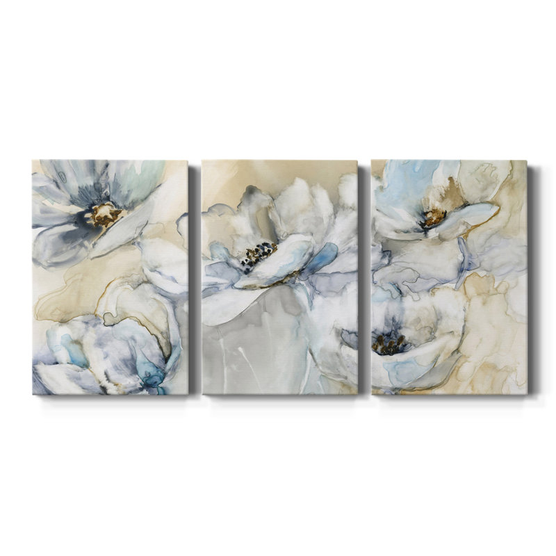 Doux fleurs - Toile tendue avec châssis de qualité supérieure - Prêt à être accroché, H 36 po x l 72 po x P 1 po