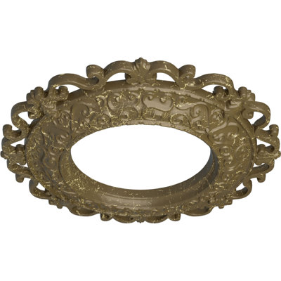 Endurathane Orrington Ceiling Medallion, 13 1/4"OD x 6 5/8"ID x 1 1/8"P (Fits Canopies up to 6 5/8"), Hand-Painted Mississippi Mud Crackle Finish