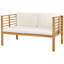 4 Seater Acacia Garden Sofa Set Light Wood with White Mathilda