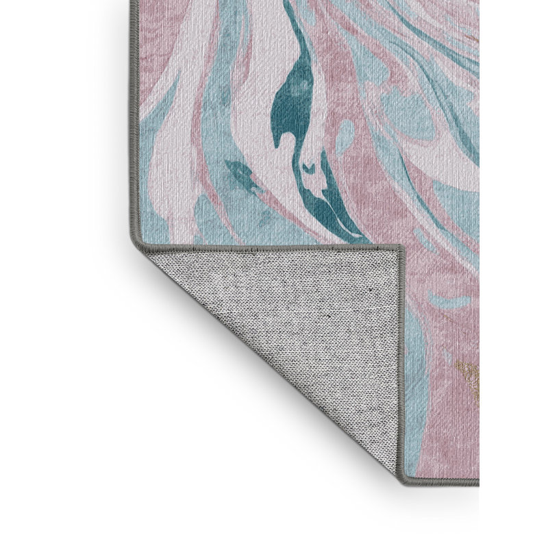 Machine Washable Gray Area Rug, Rectangle 5' x 8'