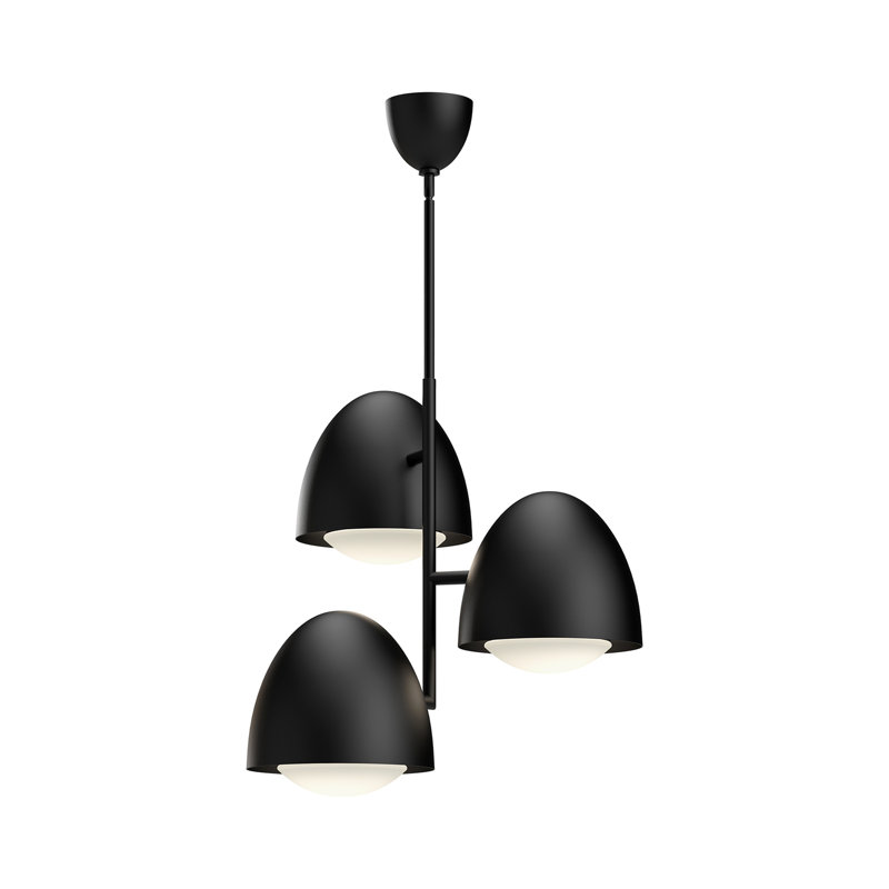 Lustre classique à 1 lumière Torten, Noir mat