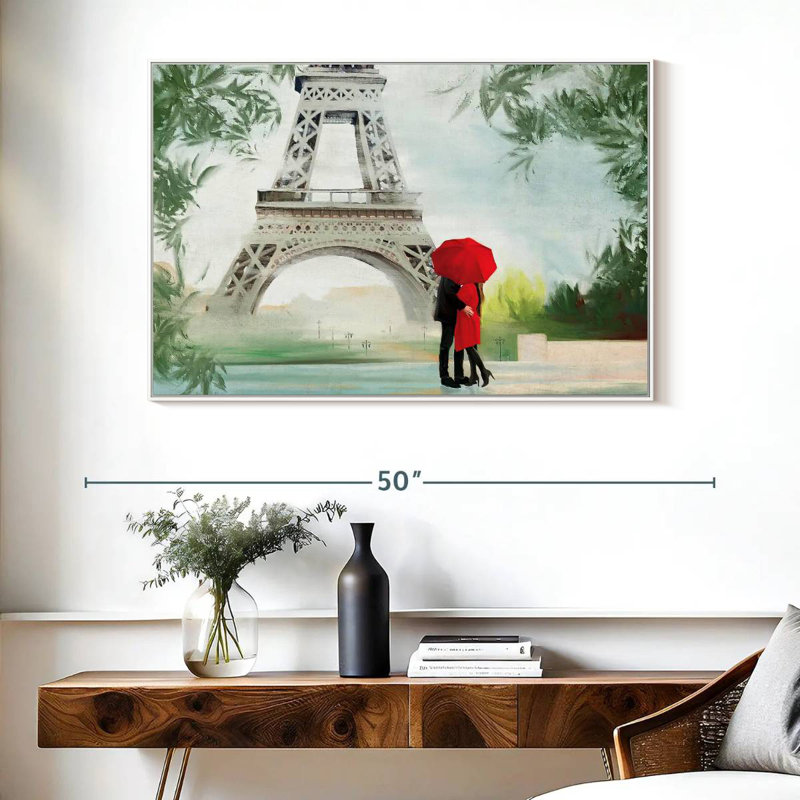 Romance tropicale à Paris, Cadre flottant blanc, 40 po x 27 po
