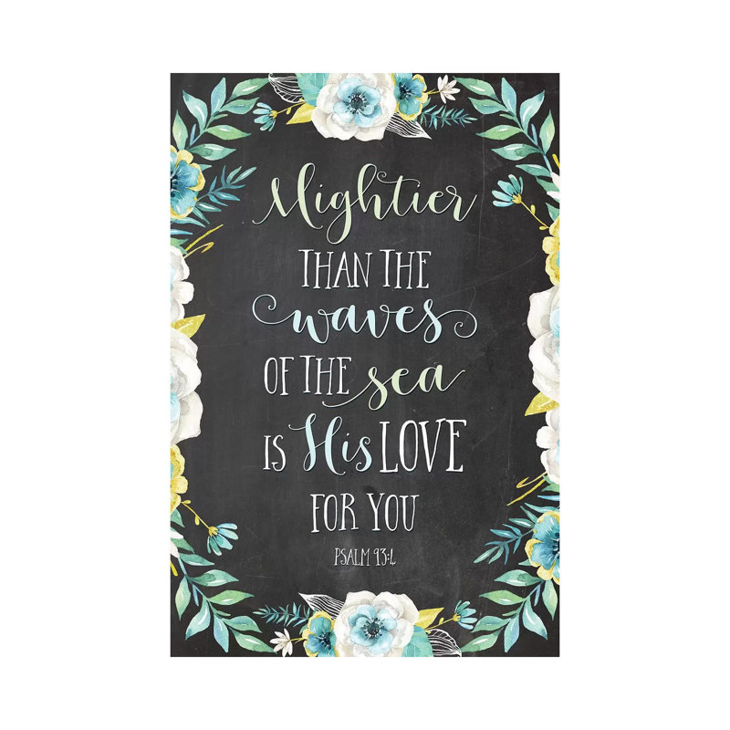 Mightier Than The Waves Of The Sea Is His Love For You - Psalm 93:4 by Eden Printables - Wrapped Canvas Gallery-Wrapped Canvas Giclée