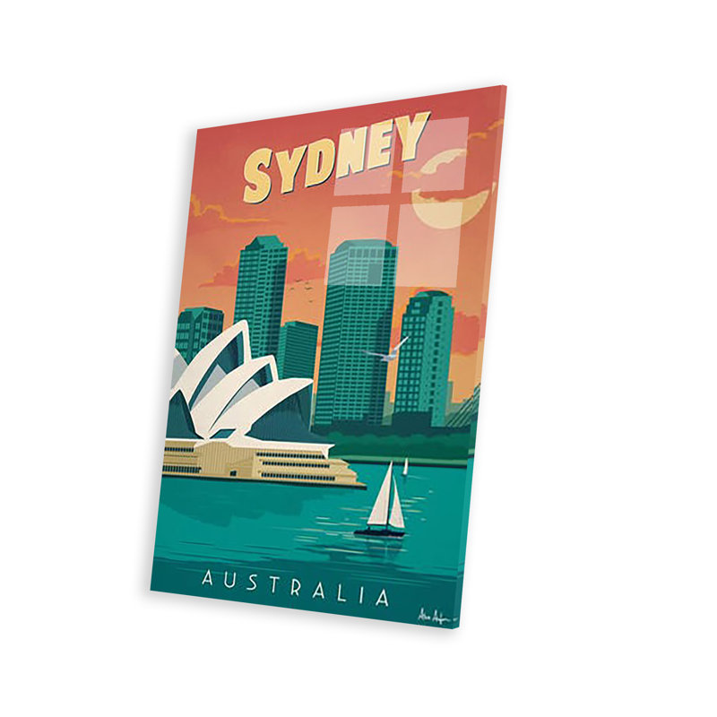 Sydney, reproduction sur verre acrylique, H 24 po x l 16 po x P 0,25 po