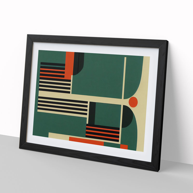 Classic Bauhaus Vol.1 Abstract - Single Picture Frame Print, 25cm H x 34cm W x 2cm D, Black Framed
