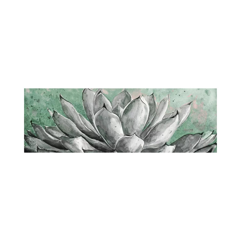 Gray Agave On Green by Patricia Pinto - Wrapped Canvas Panoramic Gallery-Wrapped Canvas Giclée, 30.48 cm H x 91.44 cm W