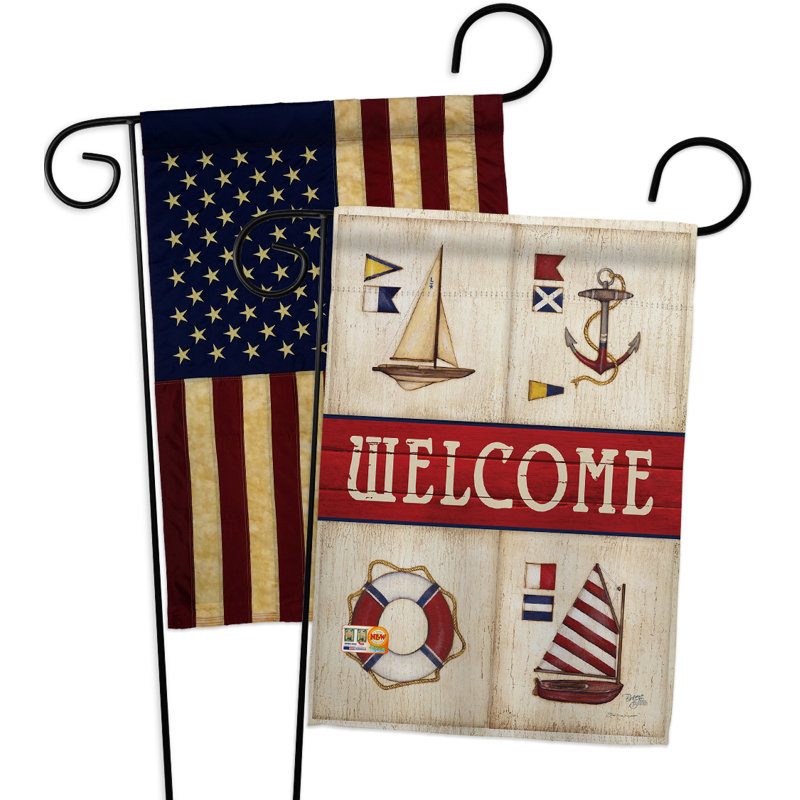 Ensemble de drapeaux de jardin 2 faces h 18,5 po x l 13 po sailing collage
