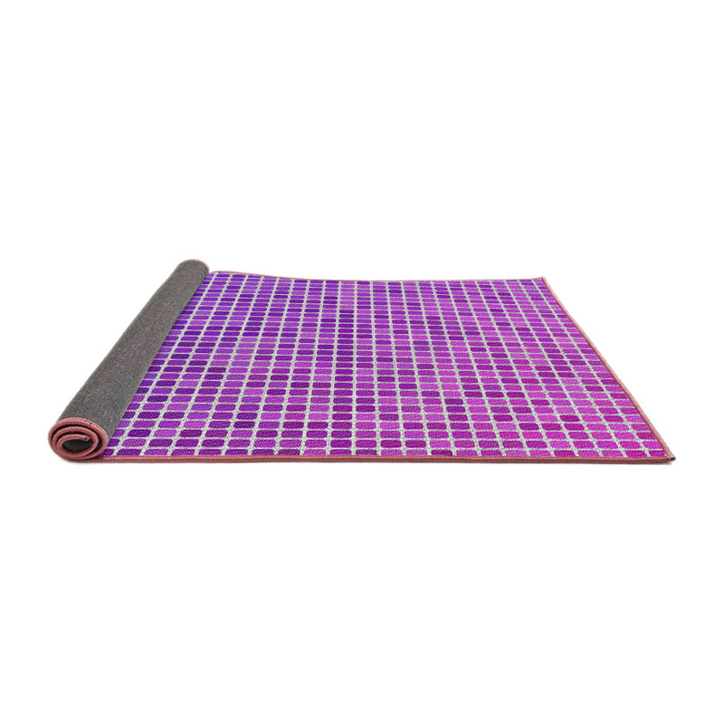 Tapis géométrique mauve / blanc, Rond 3 pi