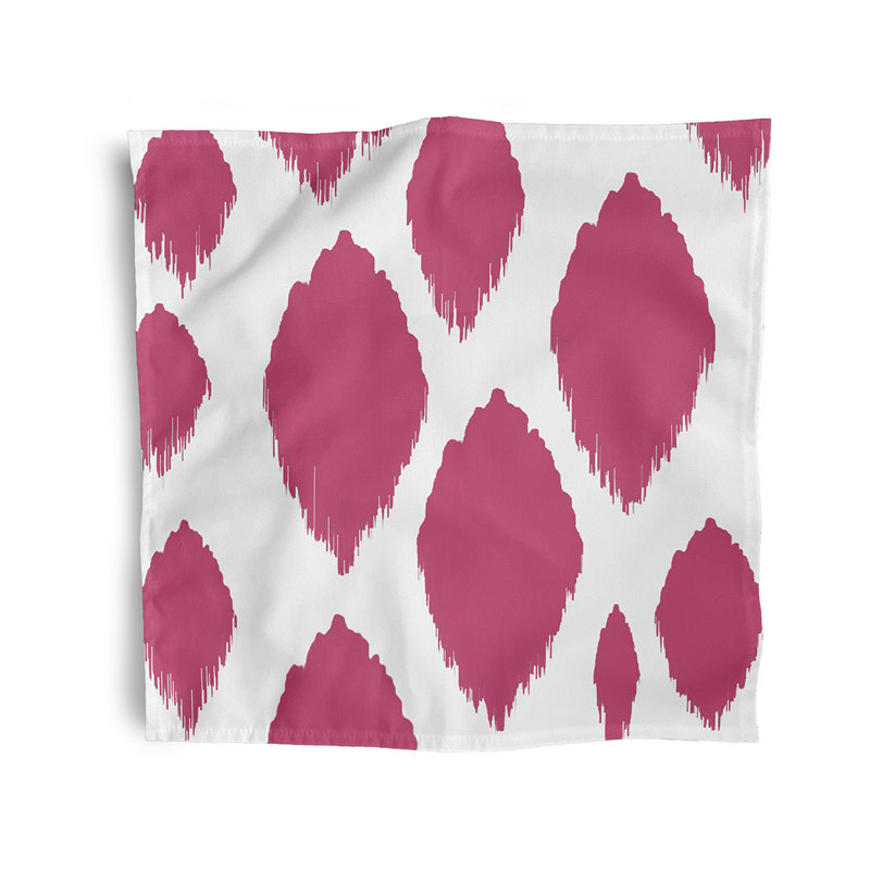 Kynaat Polyester Ikat Square Napkin, Fuchsia